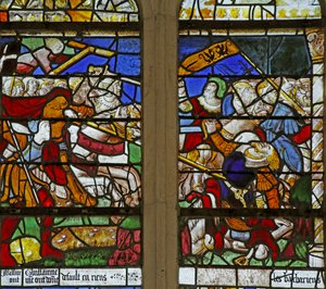 Window depicting Constantine fighting against Maxence by French School